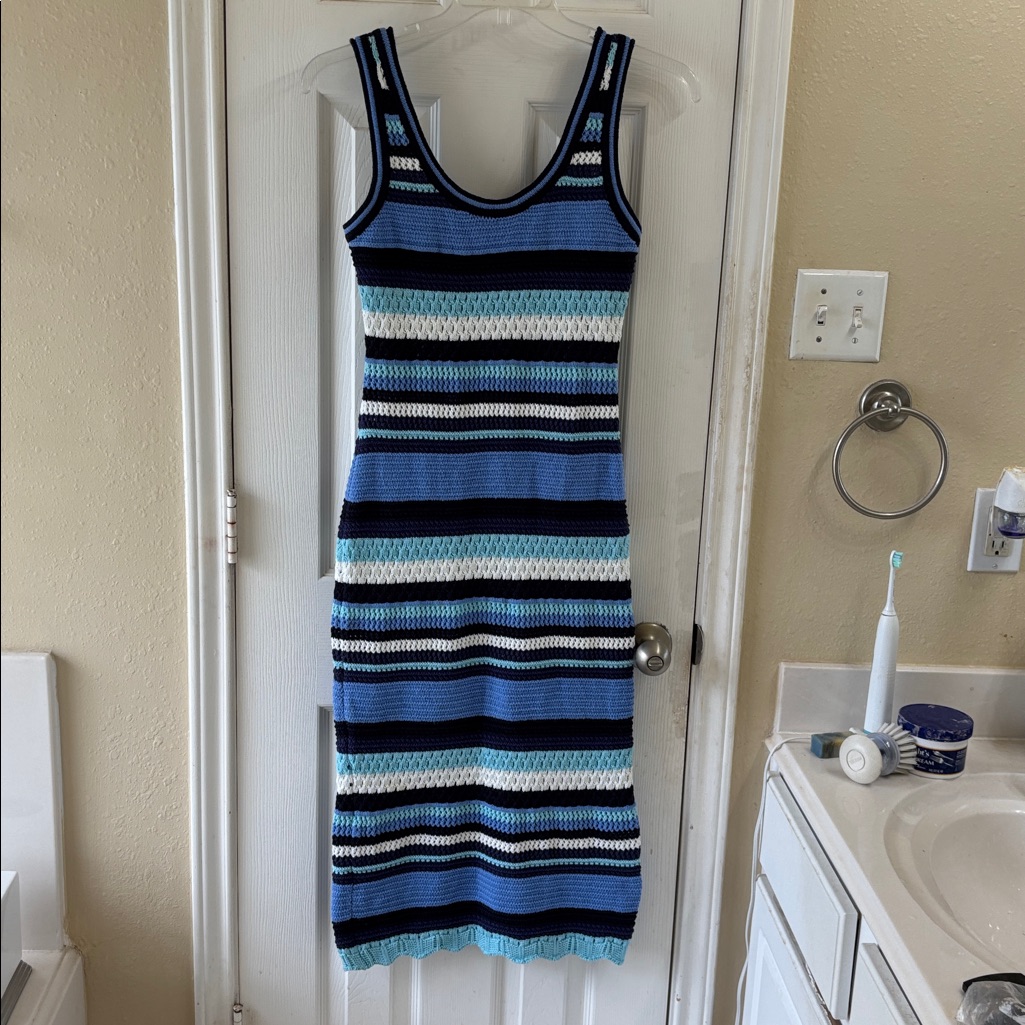 Haute Hippie Crochet Sleeveless Midi Dress. Preowned But Not Worn